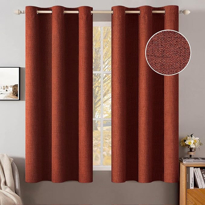 MIULEE 100% Blackout Linen Curtains by MIULEE