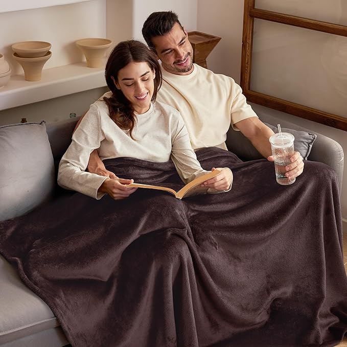 Exclusivo Mezcla Extra Large Fleece Throw Blanket for Couch, Sofa, 300GSM Super Soft and Warm Blankets, Coffee Throw All Season Use, Cozy, Plush, Lightweight, 50x70 Inches