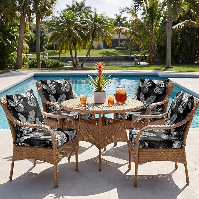 8Pcs Patio Cushion Covers Stretch Outdoor Furniture Protector Slipcovers | - Image 6