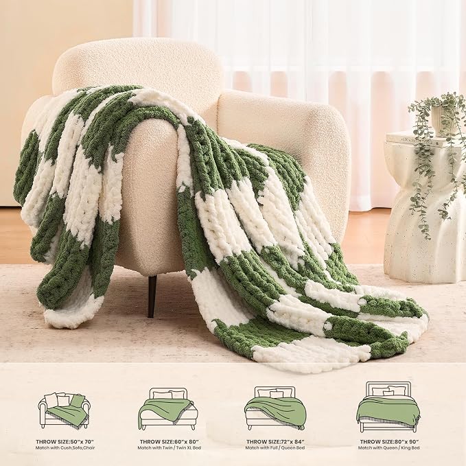 L'AGRATY Chunky Knit Throw Blanket - Image 6
