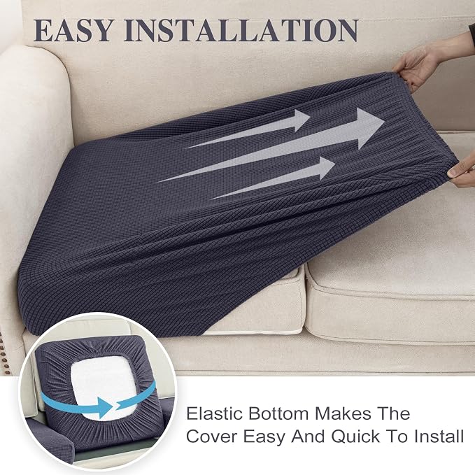 LA MEACK Couch Cushion Covers Seat Cushion Cover Stretch Couch Cover Separate - Image 5