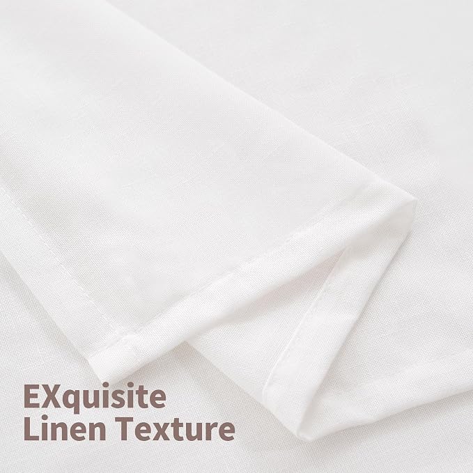 YoungsTex White Linen Sheer Curtains 80 Inches Length - Image 7