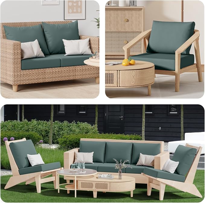 8Pcs Outdoor Cushion Covers, Stretch Patio Furniture Couch Chair Slipcovers | - Image 9