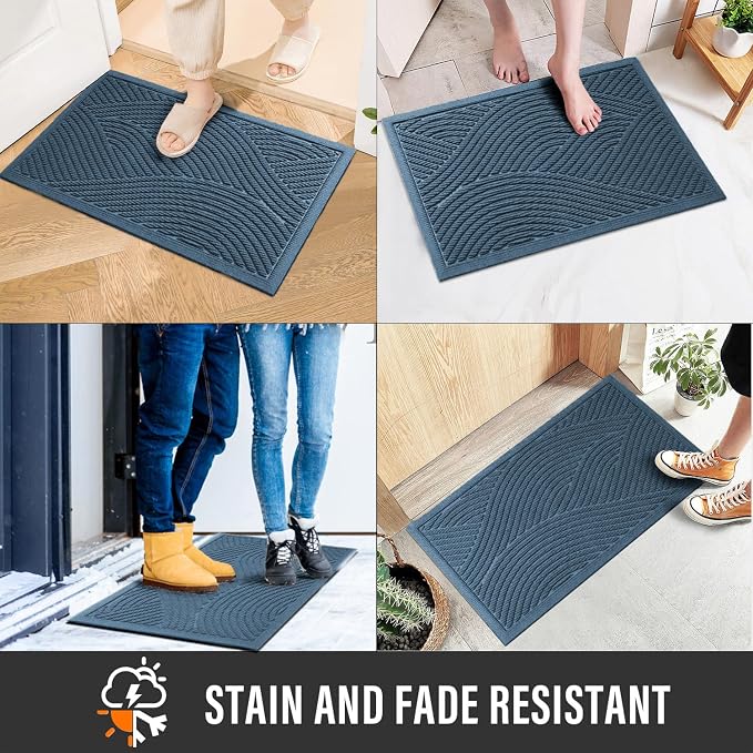 Sturdy Front Door Mat, Absorbent Muddy Dirt Resist Welcome Door Mats Outdoor - Image 4