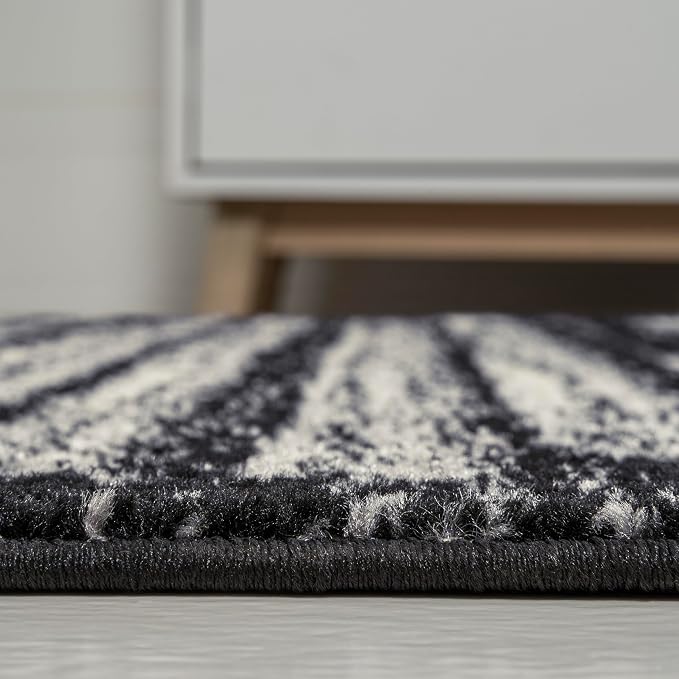 JONATHAN Y Khalil Modern Berber Stripe Black/Cream Indoor Area Rug, Contemporary - Image 8