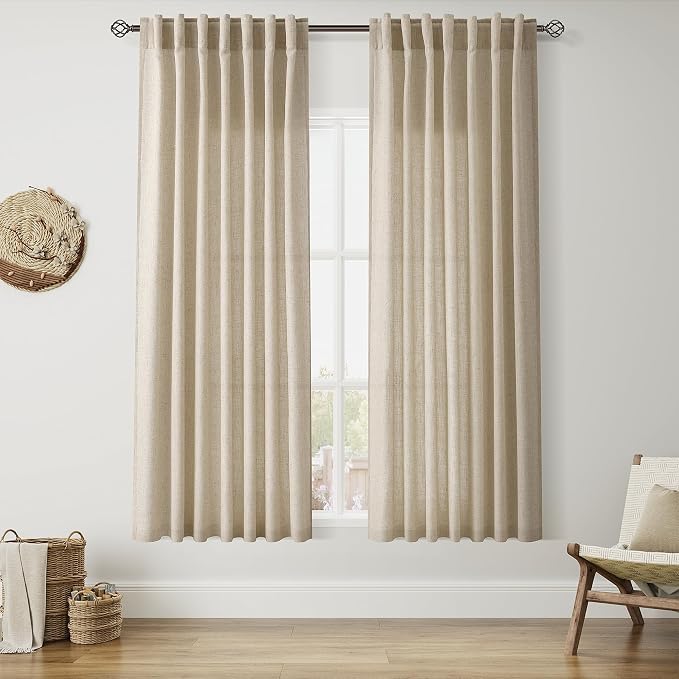 Taupe Burlywood Curtains 63 Inch Length by Nanspring