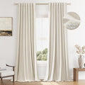 100% Blackout Linen Curtains 90 Inch Length 2 Panels Set by Guken