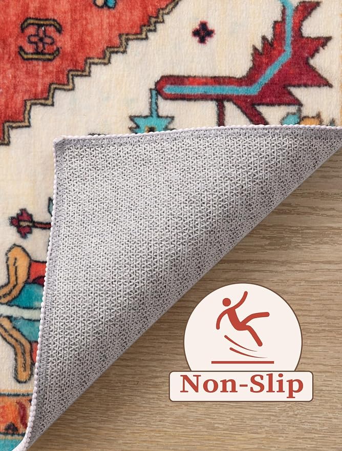 SERISSA 2x6 Washable Non Slip Boho Runner Rug - Image 3