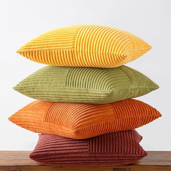 MIULEE Fall Yellow Orange Rust Throw Pillow Covers 20x20 Inch 4 Packs Boho - Image 8