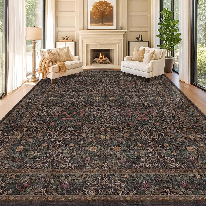 Dark Brown 10x14 Area Rugs for Living Room by HazoHaus