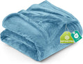 Utopia Bedding Soft Fleece Bed Blanket Twin Size Washed Blue | Microfiber Plush by UTOPIABEDDING