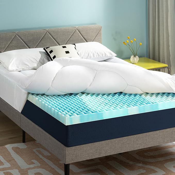 Best Price Mattress 4 Inch Pillowtop Mattress Topper and Pad Combo, 2 Inch Egg Crate Foam Mattress Topper, 2 Inch Plush Mattress Pad, Certified Safe Foam and Fabric, Dorm Essentials, King