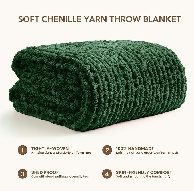 L'AGRATY Chunky Knit Throw Blanket - Image 3