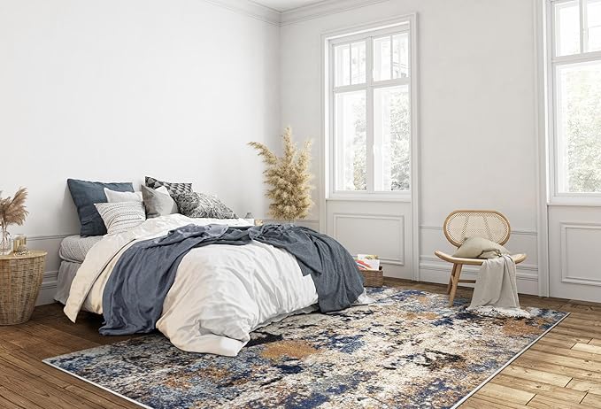 Keen Home Design Area Rugs - 12x15 Non-Shedding, Abstract Rugs for Kitchen, Living Room, Bedroom, Dining Room, Entryway - Size: 12' x 15', Multi