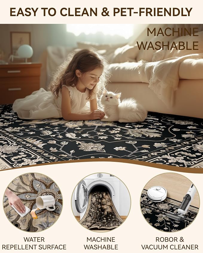 RELEANY Washable Area Rug, Runner 2'x8', Water Repellent, Pet Friendly - Image 5