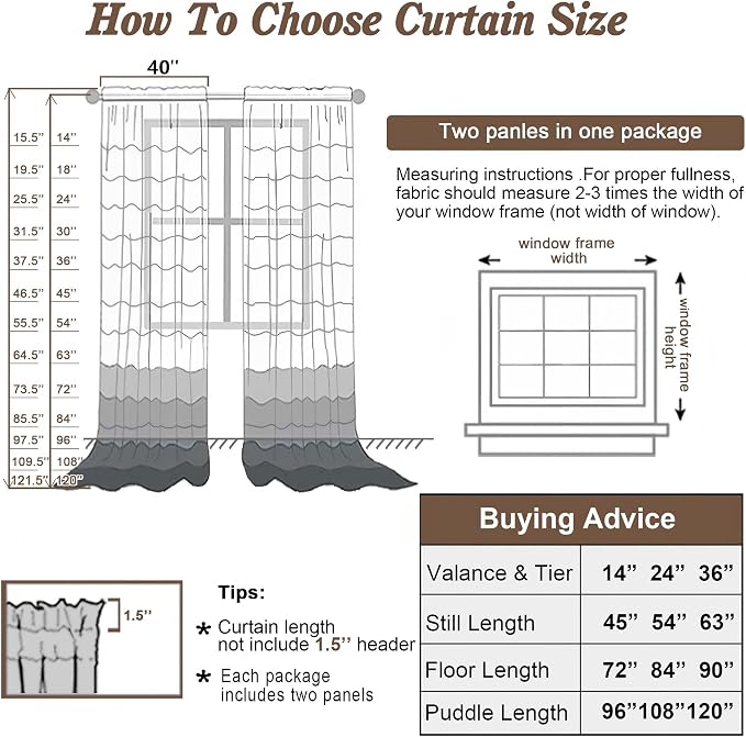 Chyhomenyc Taupe Sheer Curtains 84 Inches Long - Image 5