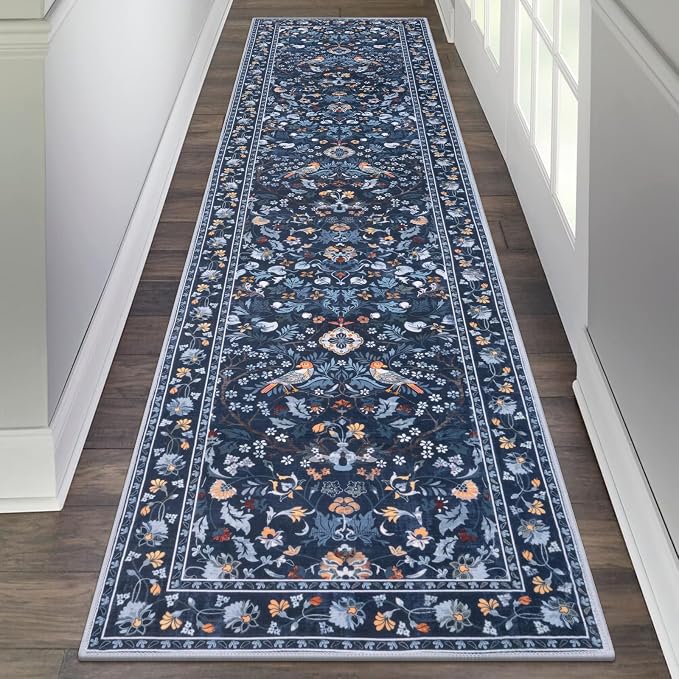 HEBE Hallway Runner Rug 2'x8', Washable Non Slip Kitchen Rug Runner | Soft Boho by HEBE