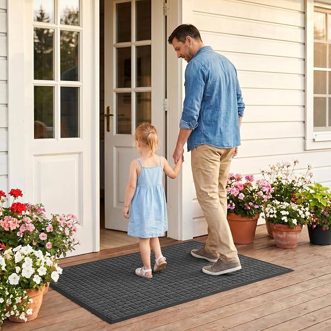 Front Door Mat Outside Entrance, Heavy Duty Waterproof Doormat | 35.5"x24" - Image 9