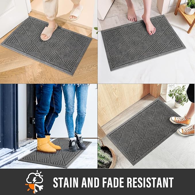 Sturdy Front Door Mat, Absorbent Muddy Dirt Resist Welcome Door Mats Outdoor - Image 5