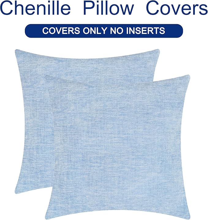 CaliTime Decorative Couch Throw Pillow Covers 20 X 20 Inches Baby Blue | Pack - Image 6