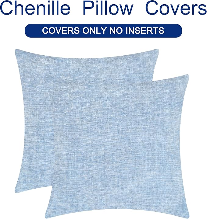CaliTime Decorative Couch Throw Pillow Covers 16 X 16 Inches Baby Blue | Pack - Image 6