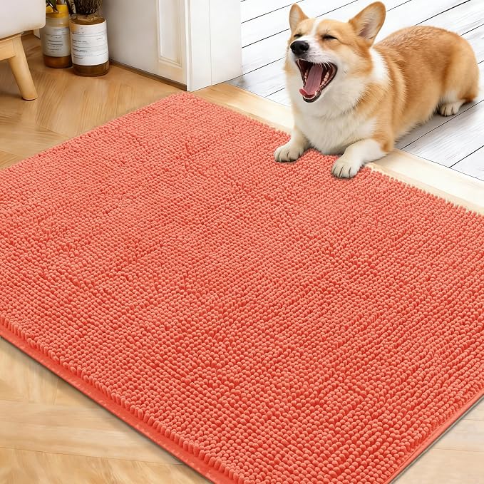 OLANLY Dog Door Mat for Muddy Paws 40x32, Super Absorbent Chenille Mud Mat | by OLANLY