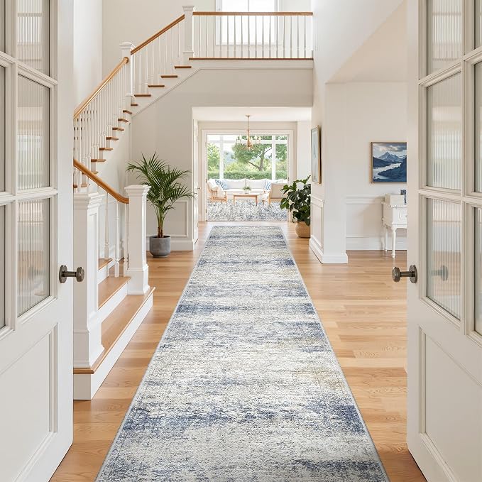 3x18 Runner Rug Non Slip, Washable Hallway Runner Rug, Living Room, Dining Room by Restydon
