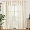 YoungsTex Beige Linen Curtains 84 Inches Long 2 Panels by YoungsTex