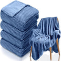 4 Pack Fleece Throw Blankets 50x60 Inches – 270 GSM Ultra Soft Flannel by Tewloss