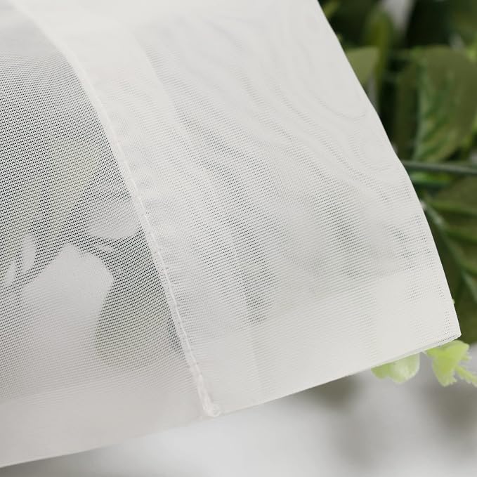 Chyhomenyc Ivory Sheer Valance for Windows, 2 Pack | Light Filtering Voile Soft - Image 6