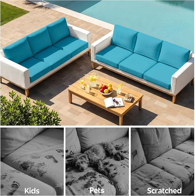 12Pcs Patio Cushion Covers Stretch Outdoor Furniture Protector Slipcovers | - Image 8