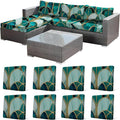 CALBODE 8Pcs Stretch Patio Cushion Cover, Art Deco Geometric Pattern Couch & by CALBODE