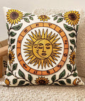 Embroidered Throw Pillow Cover 18x18 Inch, Sunflower Moon | Decorative Pillow by Kokaaee