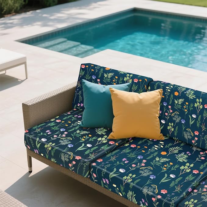 8Pcs Patio Cushion Covers Stretch Outdoor Furniture Protector Slipcovers | - Image 8
