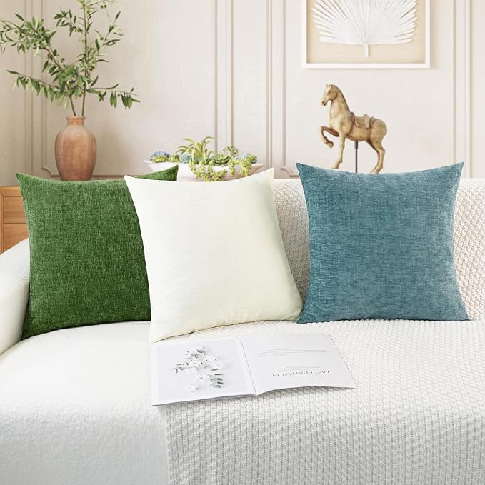 CaliTime Decorative Couch Throw Pillow Covers 22 X 22 Inches Forest Green | - Image 5