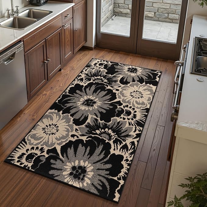 Findosom Hallway Runner Rug 3x6, Non Slip High-Low Textured Floral Washable - Image 9