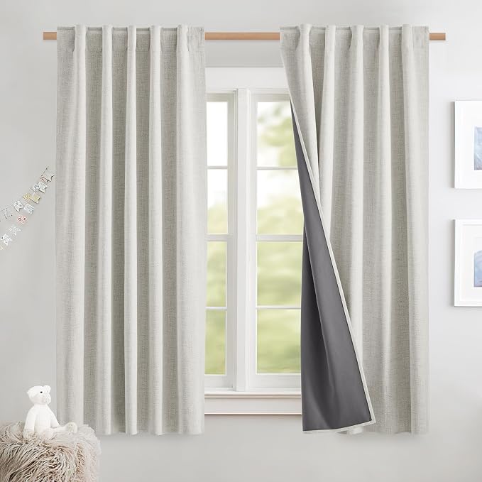 NICETOWN 100% Blackout Curtains 63 inches Long 2 Panels, Thermal Insulated by NICETOWN