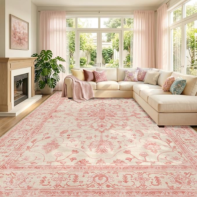 RELEANY Washable Area Rug, Large 9'x12', Water Repellent, Pet Friendly by RELEANY