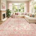 RELEANY Washable Area Rug, Water Repellent, Pet Friendly, Vintage Floral Boho by RELEANY