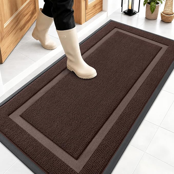 OLANLY Front Door Mat Outside 47x23, All-Season Heavy-Duty Rubber Doormat | by OLANLY