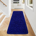 Blue Runner Rug for Bedroom Navy Blue 2x5ft Fluffy Area Rug Bedside Runner Rug by JiaoBaba