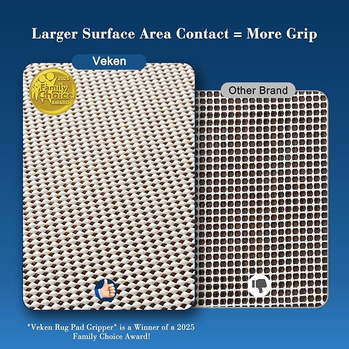 Veken Runner Rug Pad Gripper for Hardwood Floors, Non Slip 2.5x9 Ft Rug Pads for Area Rugs, Thick Rug Grippers for Tile Floors, Under Carpet Anti Skid Mat, Keep Your Rugs Safe and in Place