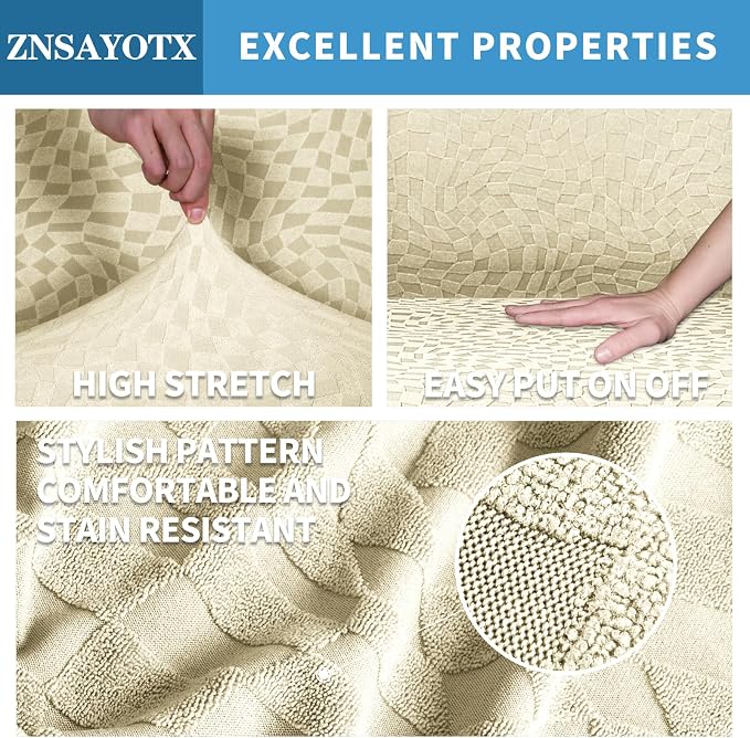 ZNSAYOTX 1 Piece Stretch Loveseat Covers - Image 3