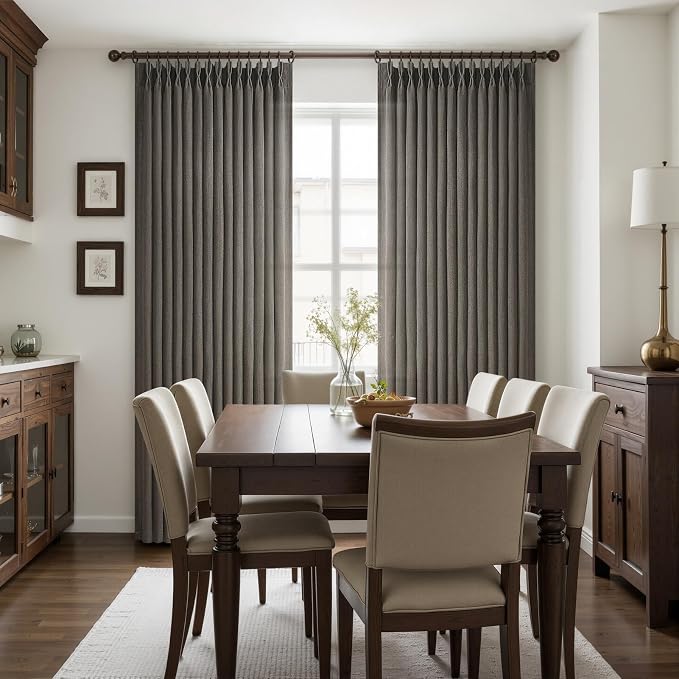 Pinch Pleated Chocolate Tart Semi Sheer Curtains 84 Inches Long - Image 5