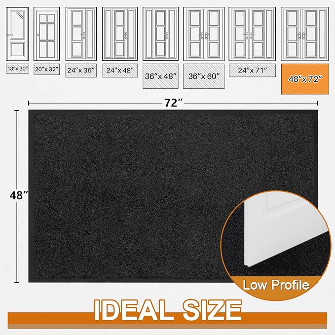 Super Absorbent Front Door Mat, Non-Slip Washable Indoor Doormats, Low Profile - Image 3