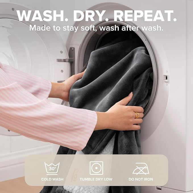 UGG Nita Twin Blanket, Reversible Plush Fleece, UGG Fluff Plush Face, Smooth - Image 7