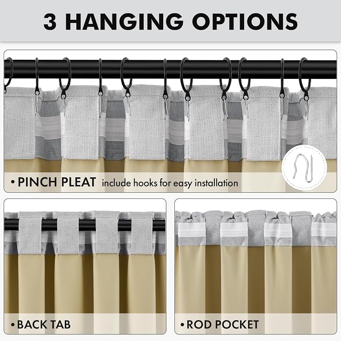 MIULEE 100% Blackout Linen Curtains - Image 5