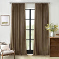 Dutch Cocoa Blackout Pinch Pleat Linen Curtains 105 Inches Long by Twodrapes