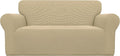 Easy-Going Stretch Oversized Loveseat Couch Covers Washable Beige | 1-Piece by Easy-Going