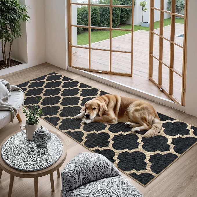 Lahome Moroccan Easy Jute Runner Rug 2x6, Geometric Trellis Woven Long Carpet - Image 6